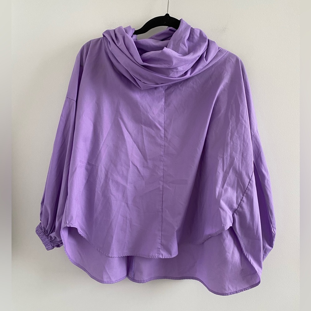 Bethel Purple Long Sleeve Turtleneck Blouse Size Small